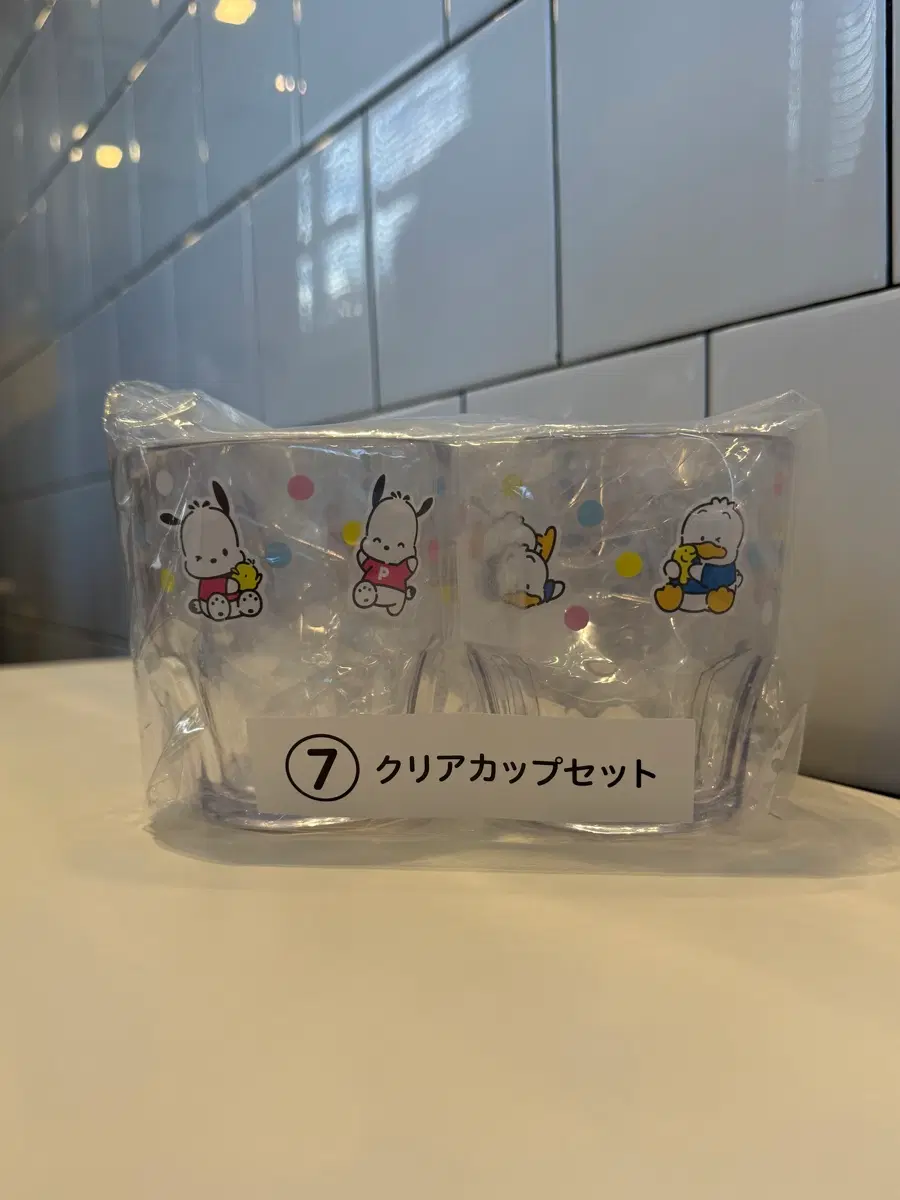 산리오 포차코 페클 아타리 쿠지 투명컵 세트