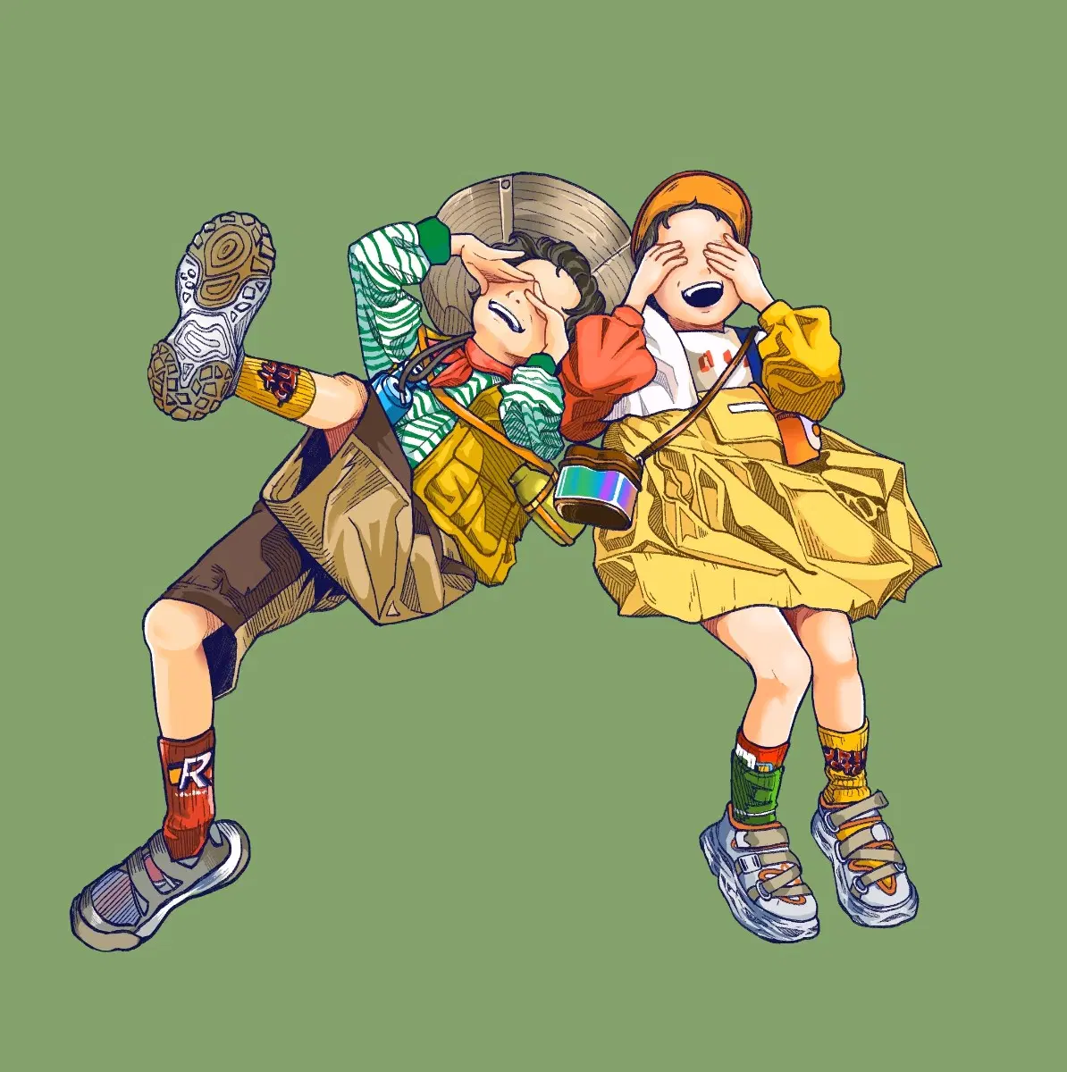 일러스트 가족사진 그림 커미션