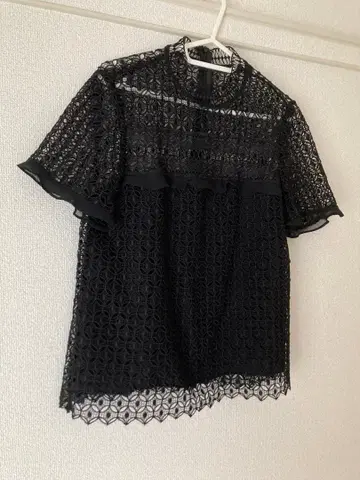 ZARA WOMAN 레이스 블라우스 블랙