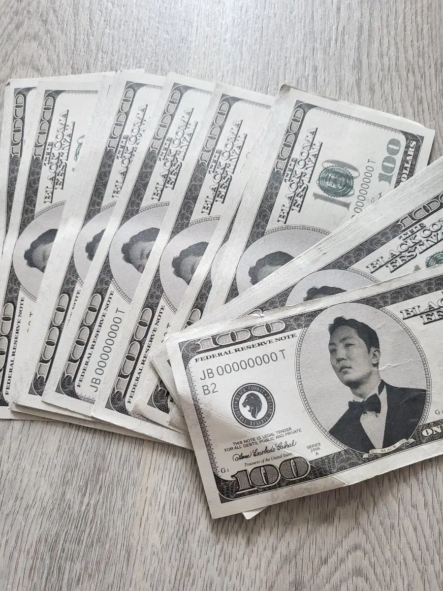 블랙컴뱃 7 블랙 100달러 모조 지폐 30장