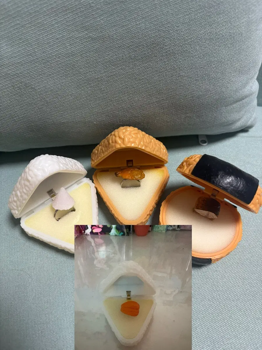 4개 일본 음식모형 피규어 가챠 주먹밥 오니기리