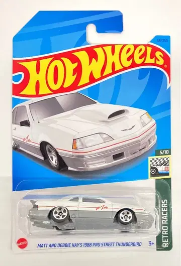 MATTEL RETRO RACERS 5/10 HOTWHEELS MATT AND DEBBIE HAY'S 1988 PRO STREET THUNDERBIRD 56/250