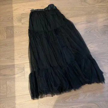 DRESSLAVE 튤 롱 스커트 블랙
