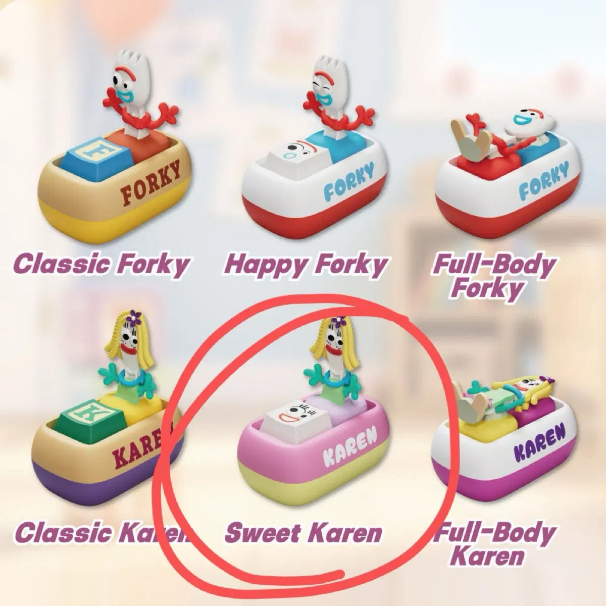 (미개봉)토이스토리 포키 카렌 키캡 피규어