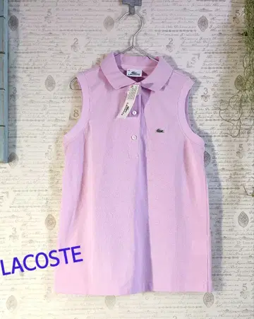 새상품 택 포함 LACOSTE 라코스테 슬리브리스 피케 셔츠 핑크
