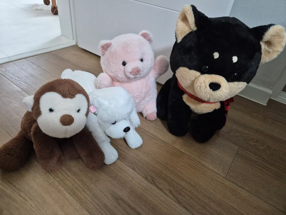 인형 4종 세트 원숭이 강아지 2 돼지