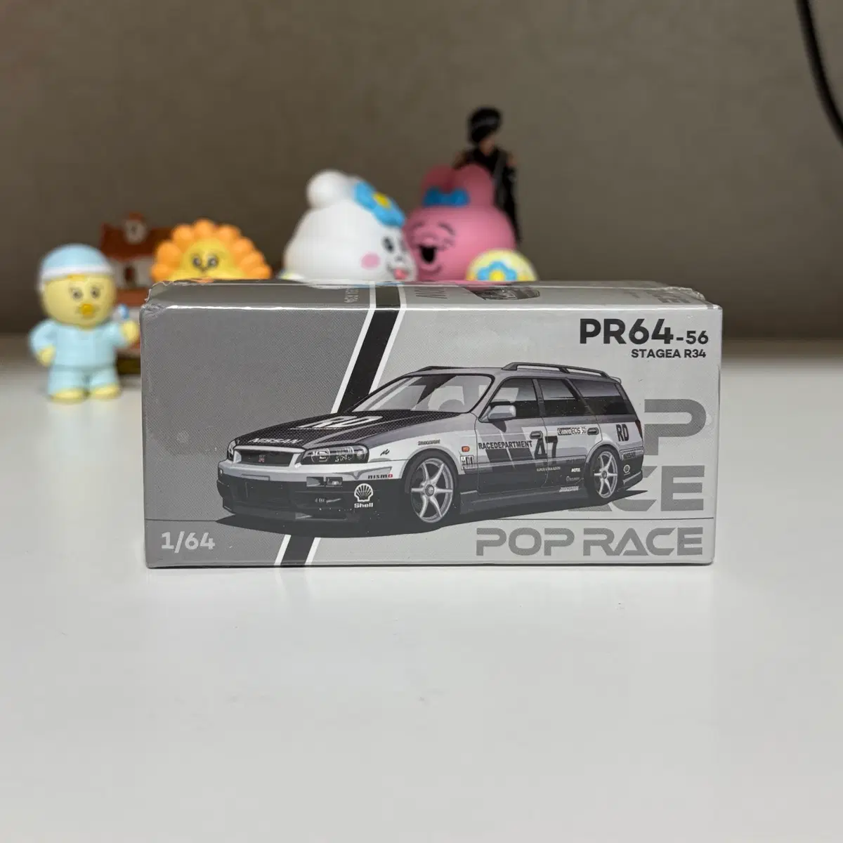 1:64 닛산 스테이지아 R34 크롬 실버 미니카 다이캐스트