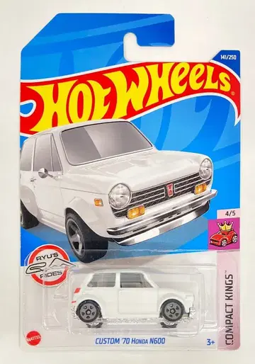 MATTEL HOTWHEELS COMPACT KINGS 4/5 HHF16 CUSTOM '70 HONDA N600/화이트 141/250