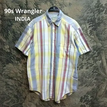 90s Wrangler 인도산 멀티 컬러 반팔 셔츠