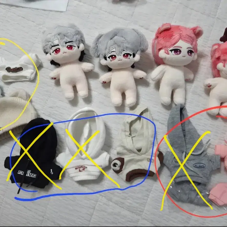 플레이브 10cm 인형 옷 처분 뾱밤비 챱밤비 늑대은호