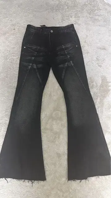 남성용 플레어 데님 팬츠 블랙
