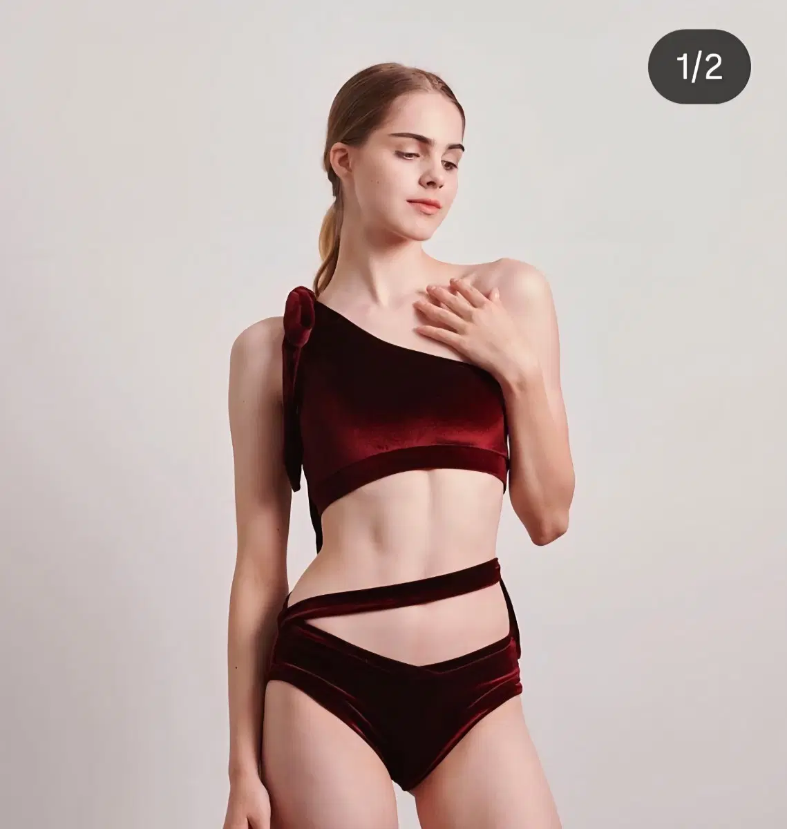 끌림 폴웨어 벨벳 마리안 원숄더 s