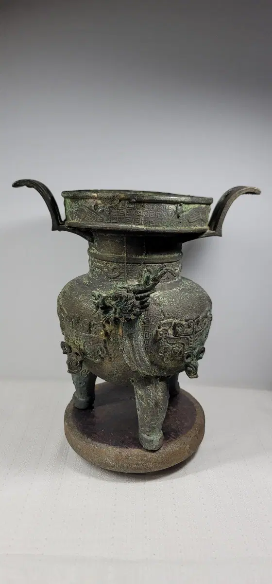 청동용머리삼족향로
