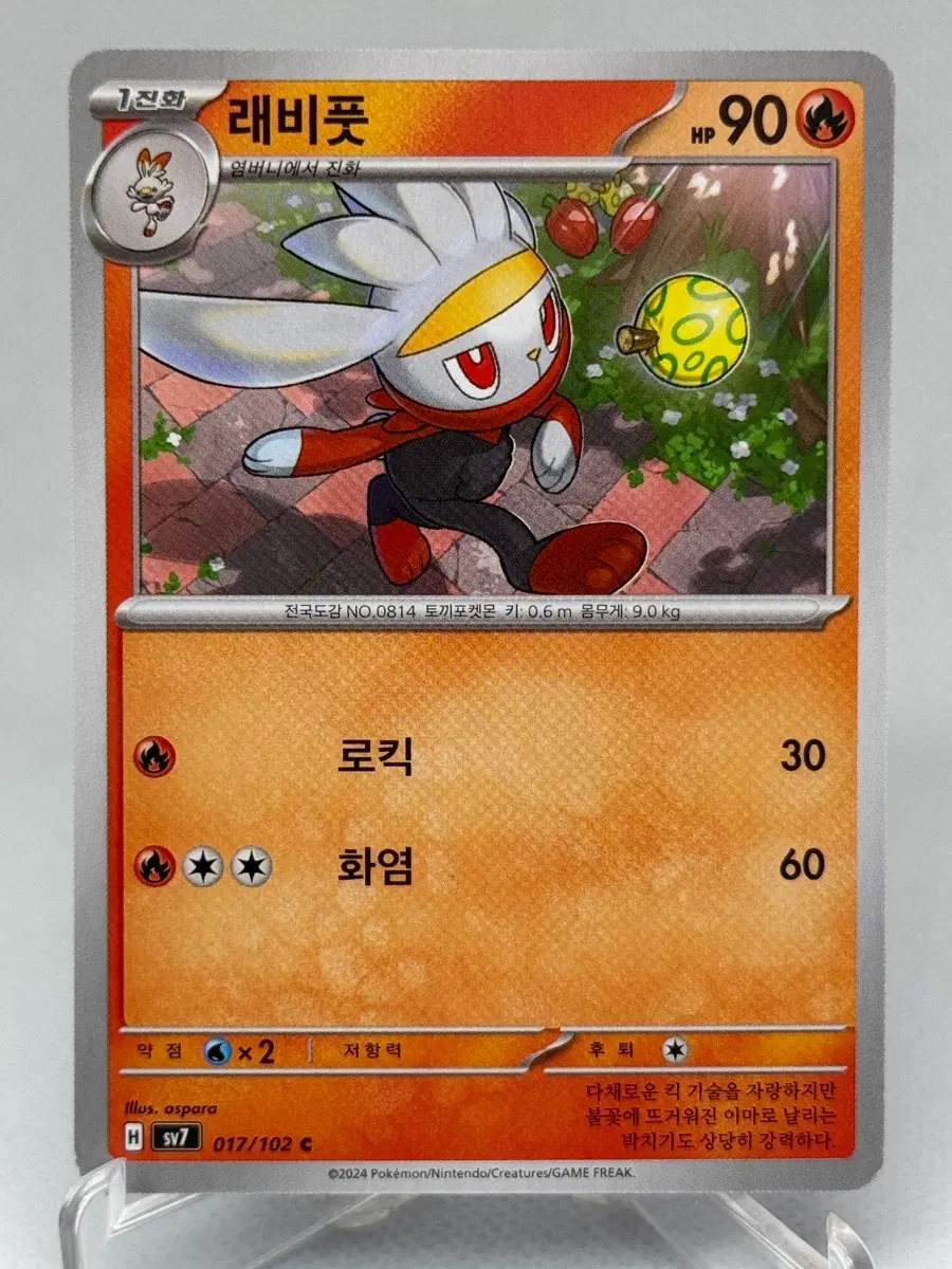 포켓몬카드 한글판 래비풋 일반카드 [sv7 017/102]