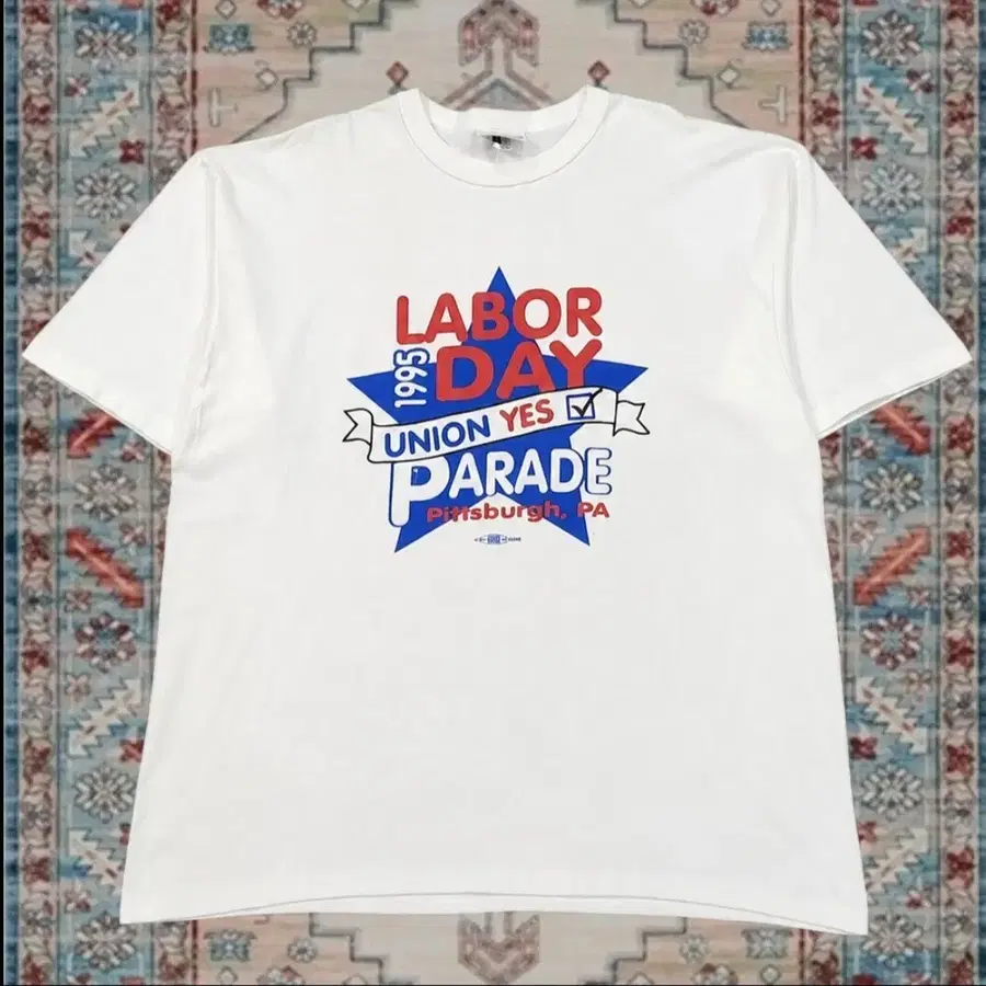 90s Made In USA 대중교통 노조 노동절 그래픽 티셔츠 XL