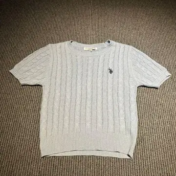 U.S. POLO ASSN. 케이블 니트 반팔 피케 셔츠 M