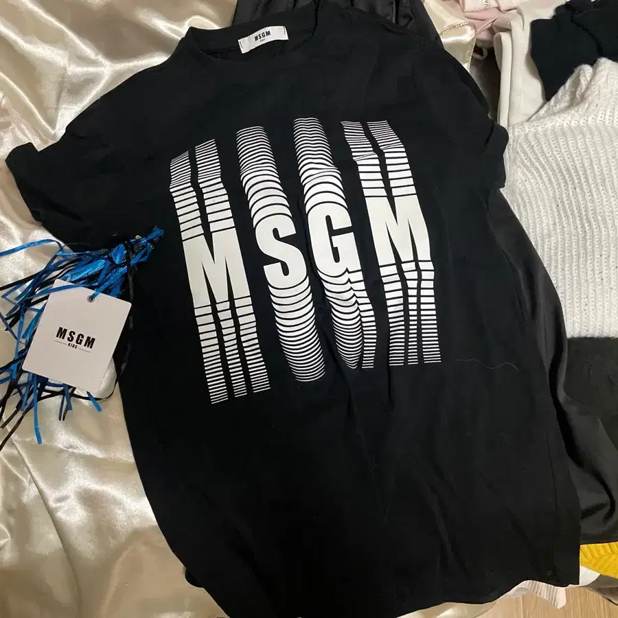 MSGM 로고 반팔 티셔츠 블랙