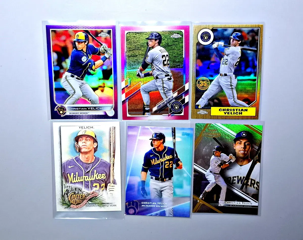 MLB 옐리치 6장 묶음 핑크, 250한정 퍼플, 35주년, 골드라벨등