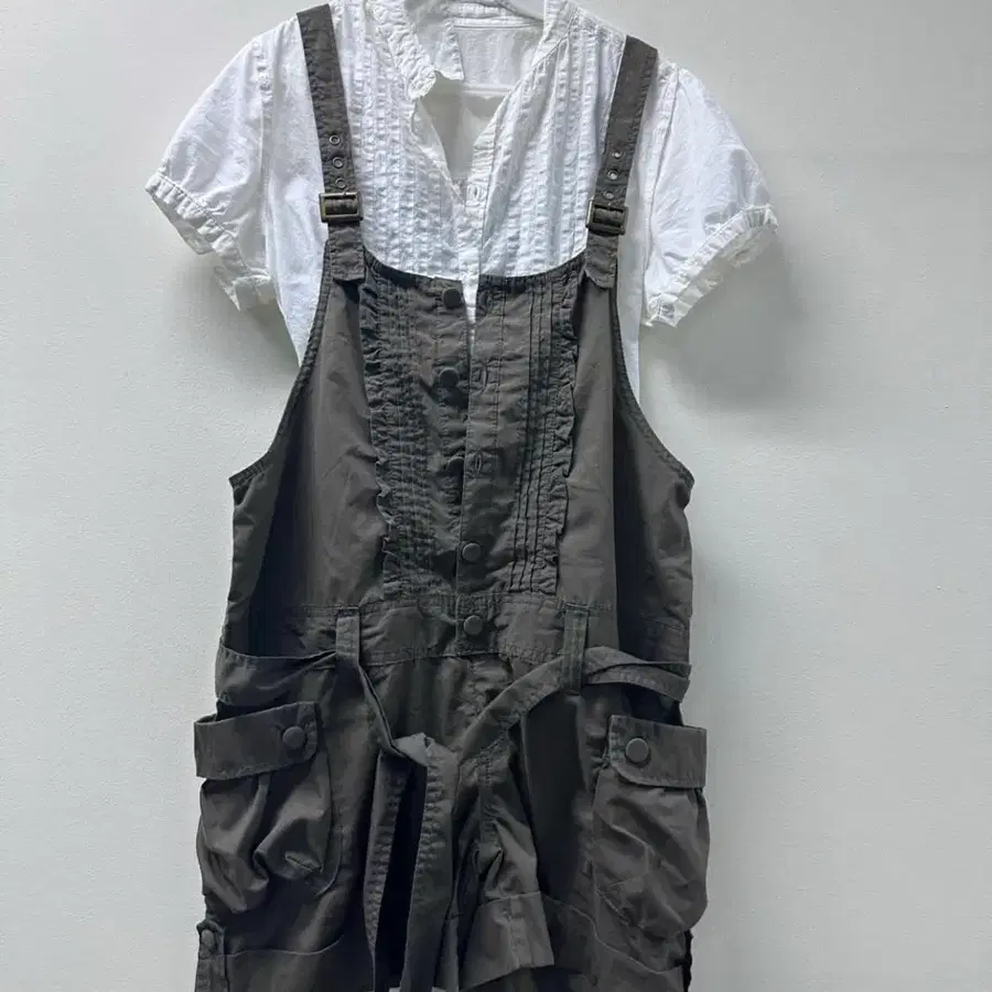 멜빵 카고 쇼츠 set