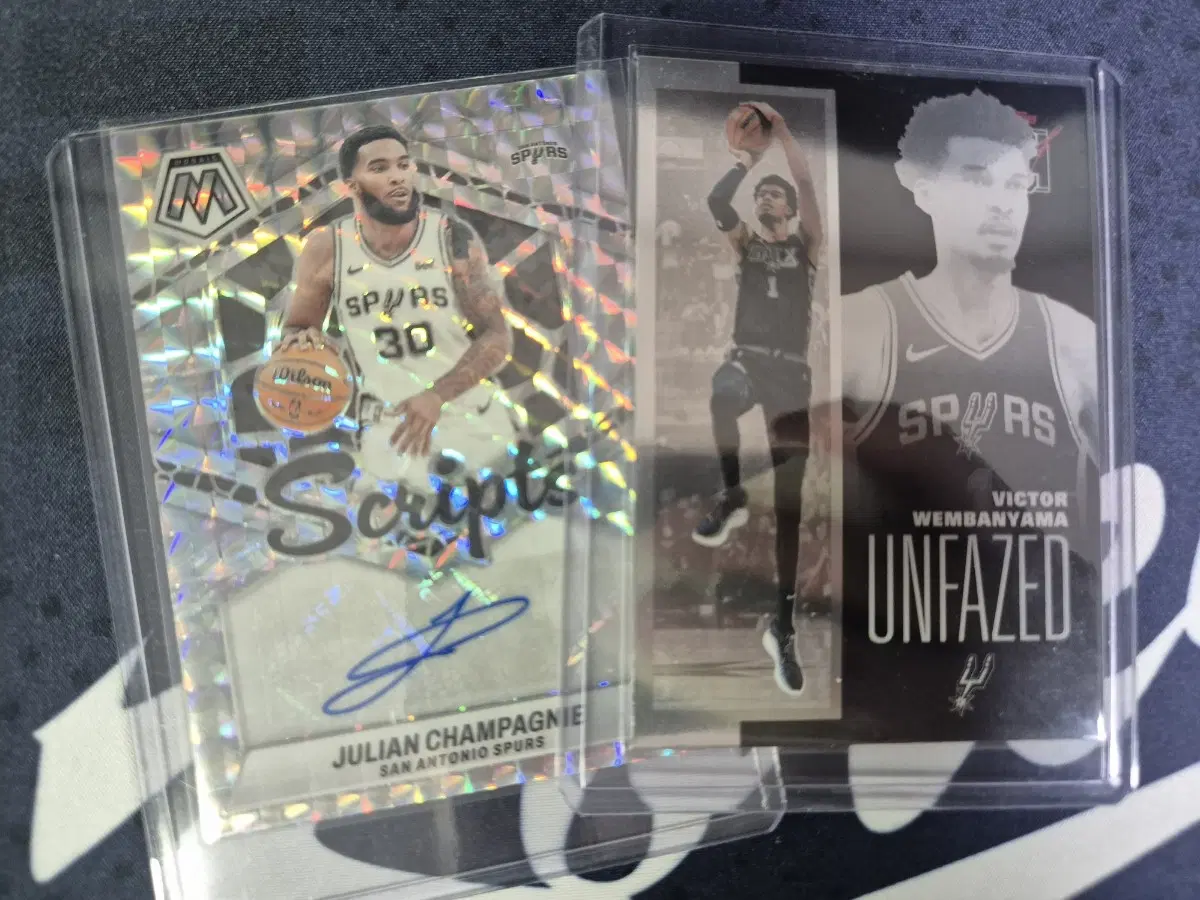 NBA 농구 샌안토니오 스퍼스 샴페니 오토 + 웸반야마 카드