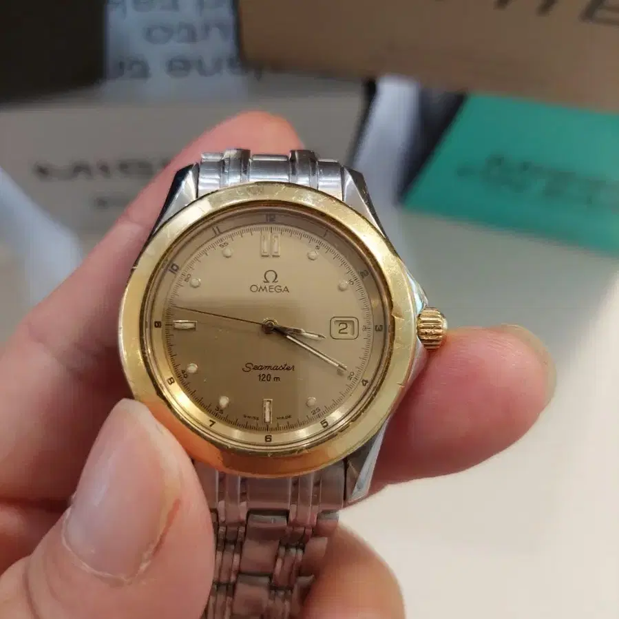 오메가 씨마스터 120m 18k 쿼츠 36mm
