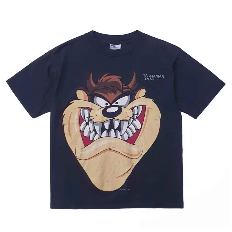 빈티지 90s 루니툰 taz 빅프린트 티셔츠 L