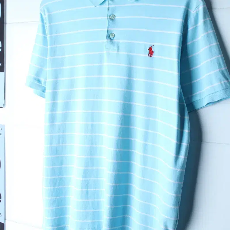 (L-XL) 폴로 랄프로렌 반팔 카라 티셔츠 USA 연블루-H36648