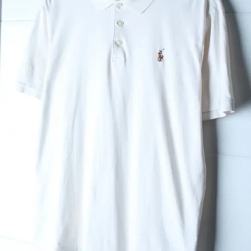 (L-XL) 폴로 랄프로렌 반팔 카라 티셔츠 USA 화이트-H36655