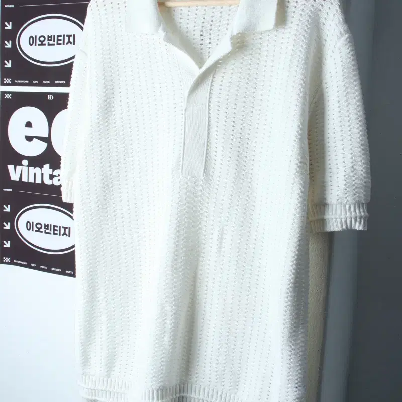 (L-2XL) 메종미네드 반팔 카라 티셔츠 오버사이즈 니트-H36736