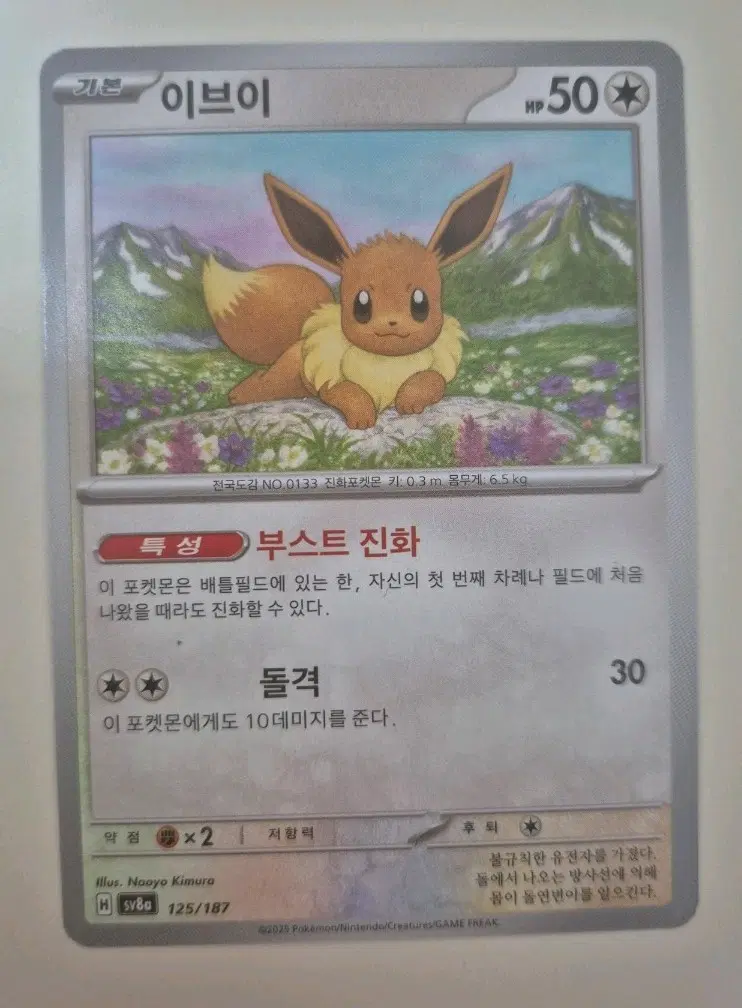 포켓몬 카드 이브이 125/187 한글판 일반카드 덱소스