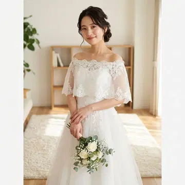 화이트 레이스 웨딩 드레스 미사용 새상품