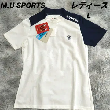 M.U SPORTS 여성용 골프웨어 반팔 셔츠 모크넥 L 화이트
