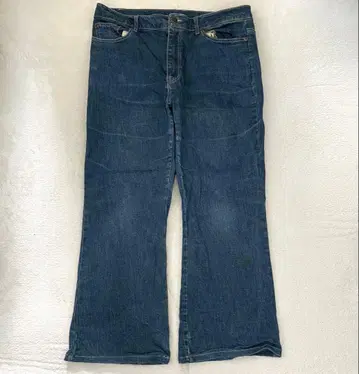 부츠컷 데님 청바지 블루 L 상당 Y2K 캐주얼 스트레치