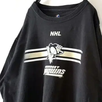 마제스틱 NHL 피츠버그 펭귄즈 T셔츠 XL 블랙 구제 의류
