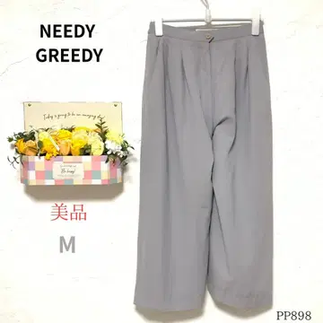 니이디 그리 와이드 팬츠 턱 팬츠 새상품급 그레이 M 사이즈
