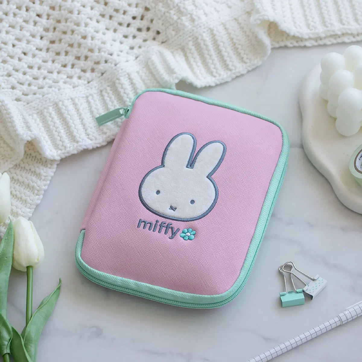 일본 미피 miffy 멀티 케이스 파우치 핑크 미개봉품