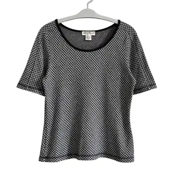 00s Eddie Bauer 체크 무늬 5부 소매 티셔츠 캐주얼 갸루