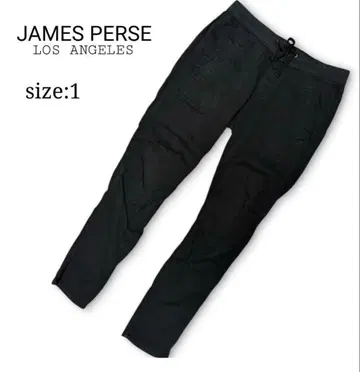 JAMES PERSE 블랙 팬츠 드로 코드 코튼 혼방