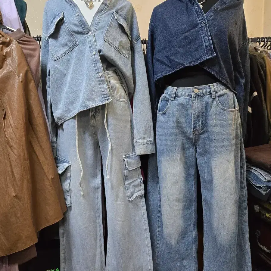 새상품)카고 와이드 팬츠
