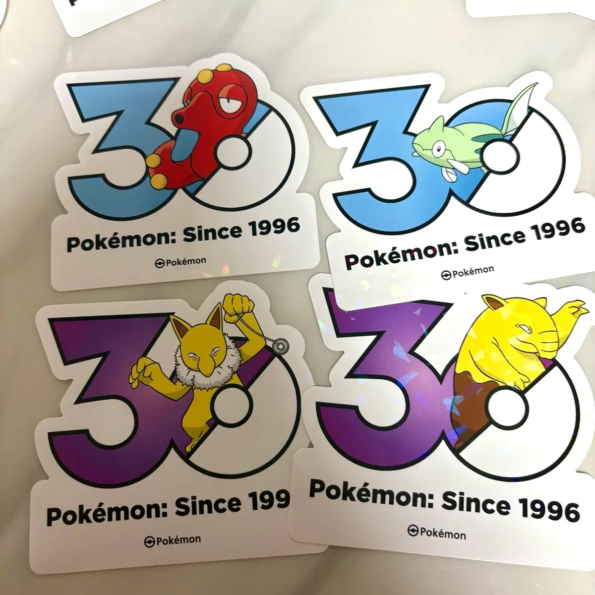 포켓몬 30주년 스티커 4종 세트 슬리프 슬리퍼 등