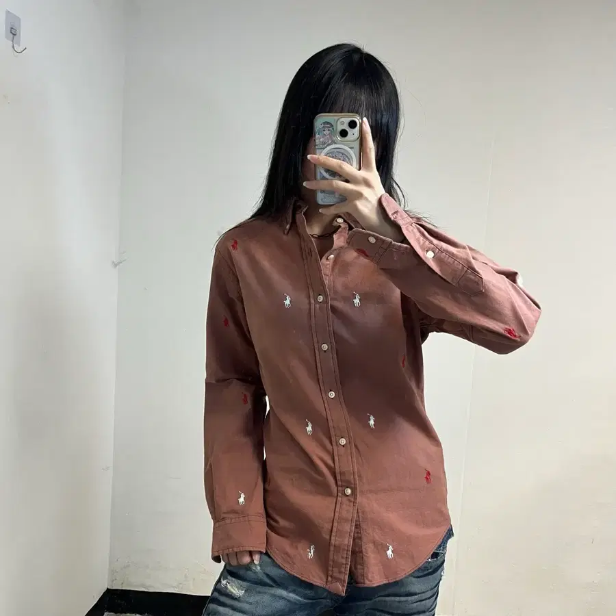 폴로 브릭레드 멀티 포니 셔츠