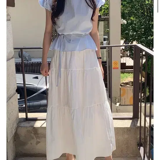 (1회착용) 파인땡큐 반팔 블라우스