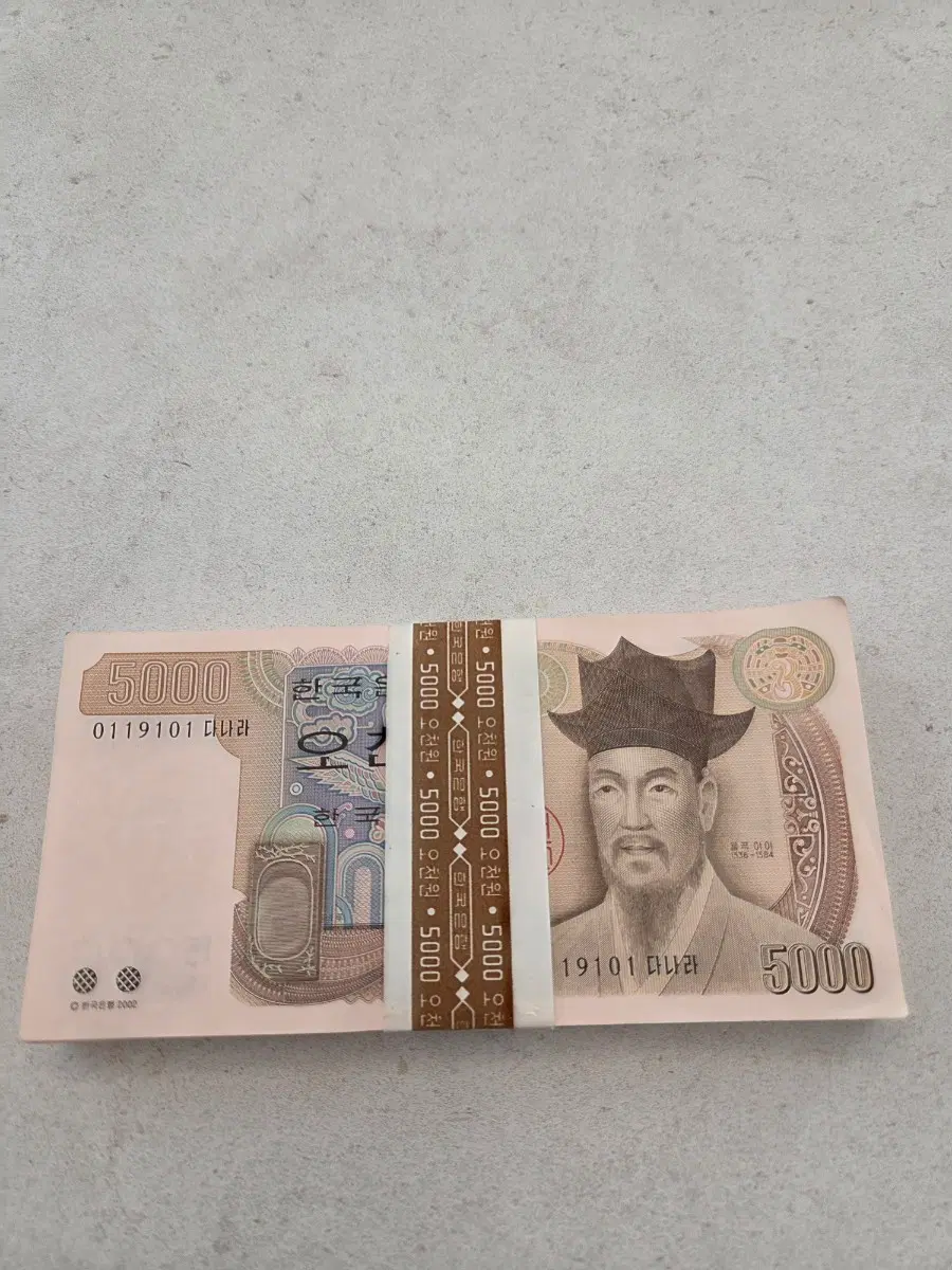 2002년5천원신권(번호101~200번신권)