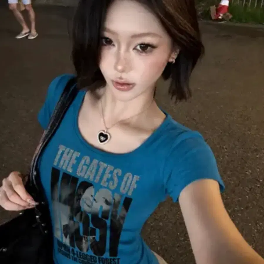 Hysteric angel - MISSY T-SHIRT 허얇핏 스트릿 모달 반팔 슬림핏 글램 프린팅 티셔츠 y2k