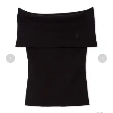 와이드 칼라 오프숄더 니트 풀오버 블랙