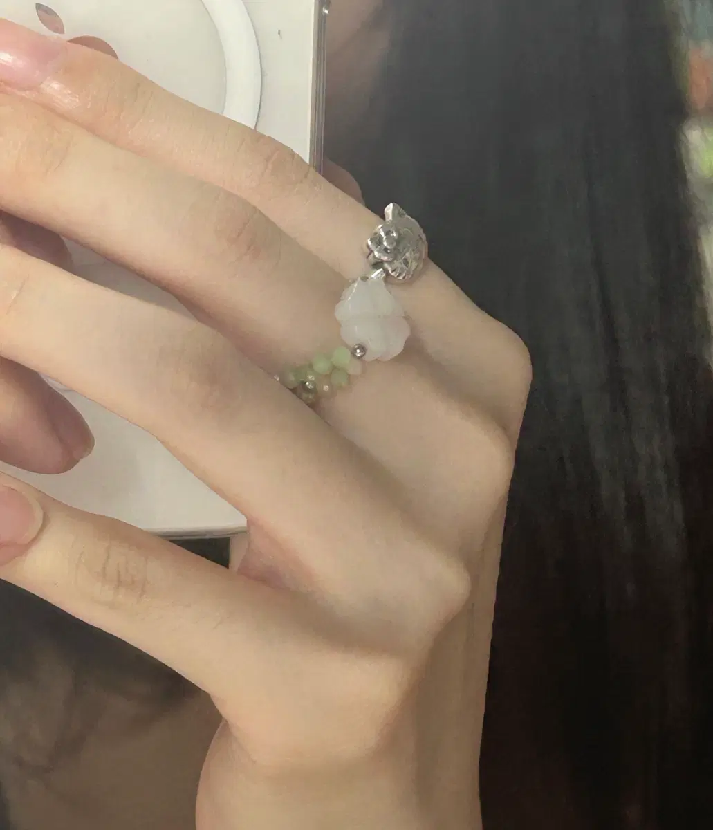 새상품 네잎클로버 비즈 반지, 여름 반지, 청순 반지