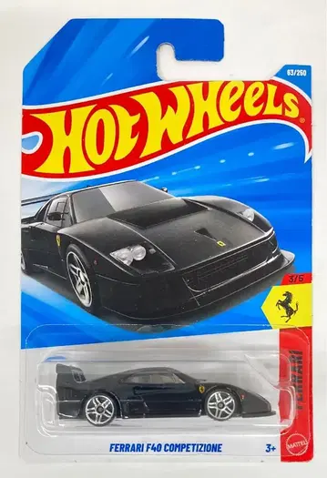 MATTEL HOTWHEELS 페라리 3/5 JJJ31 페라리 F40 콤페티치오네 블랙 63/250