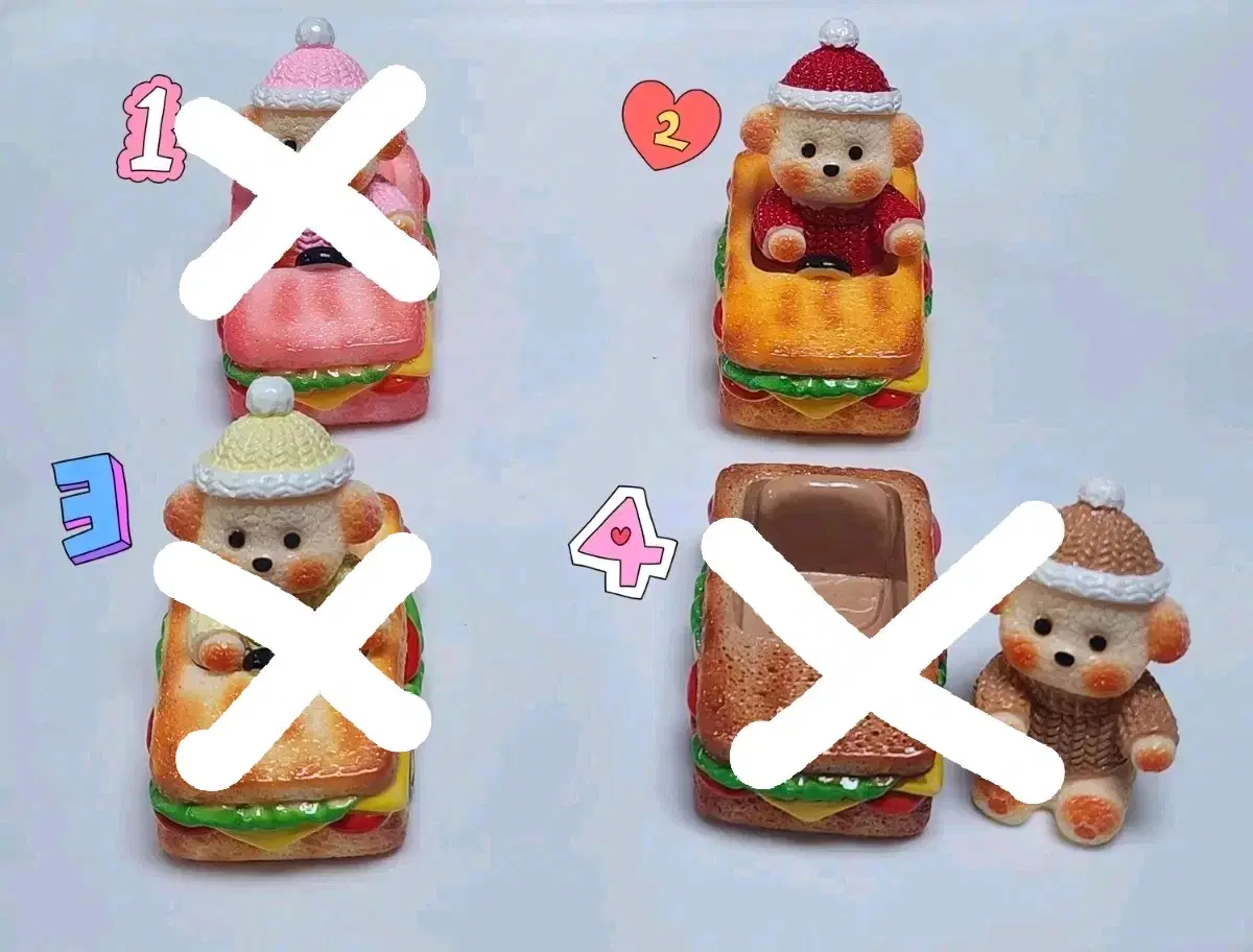 샌드위치 왕강아지 피규어 4종