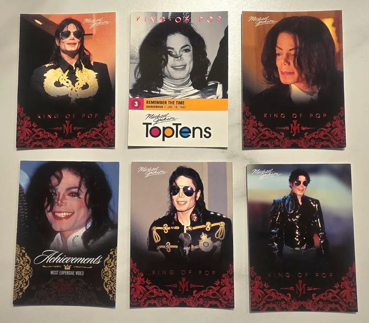 마이클 잭슨 킹오브팝 카드 6종 Michael Jackson 마이클잭슨 Panini 포토카드 트레이딩 카드