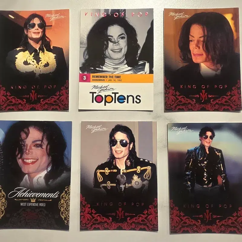 마이클 잭슨 킹오브팝 카드 6종 Michael Jackson 마이클잭슨 Panini 포토카드 트레이딩 카드
